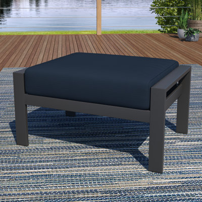 Repose-pieds d'extérieur en métal avec coussin Sunbrella® Townsend
