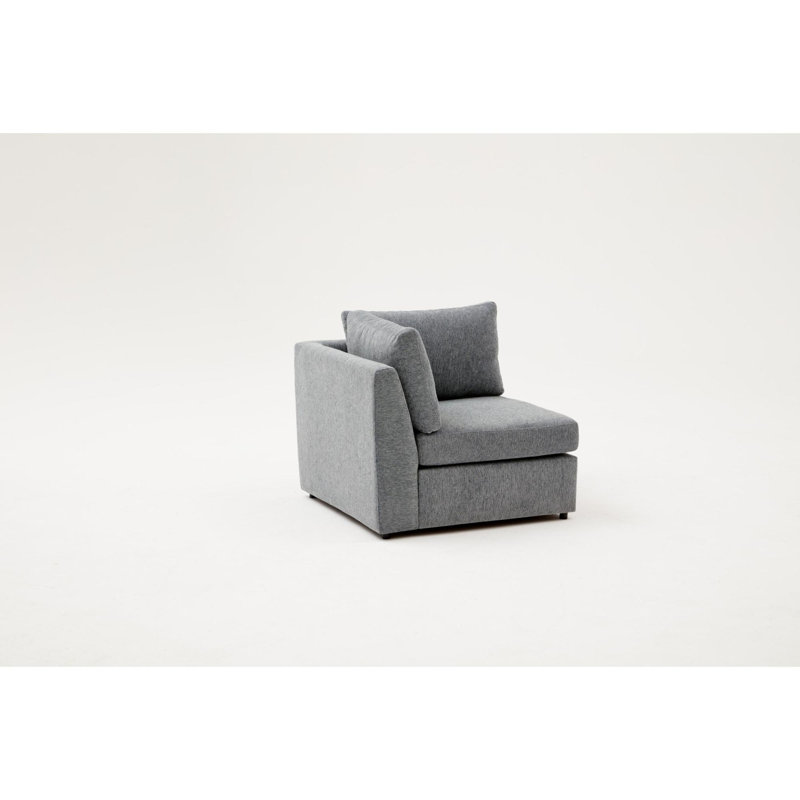 Nelu 1 Seater Seating Component, Grey, 94cm H x 160cm W x 71cm D