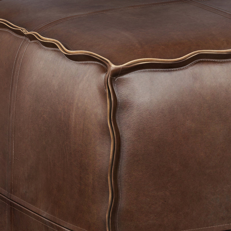 Pouf carré - patiné, Marron foncé