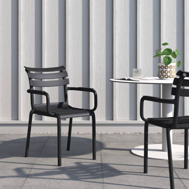 black metal cadiz outdoor stacking chairs set of 2