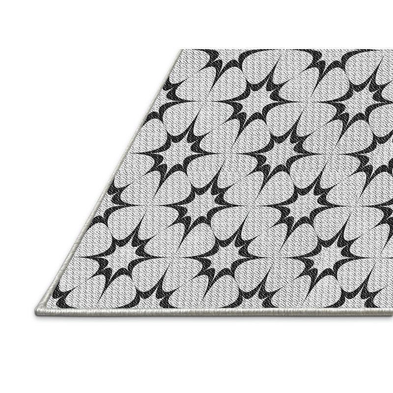 Tapis noir/beige à motifs, Rectangle 8 pi x 12 pi