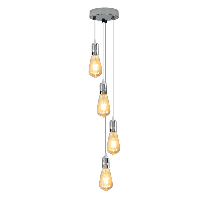 Brodeur 4 - Light Chrome Cluster Pendant, No
