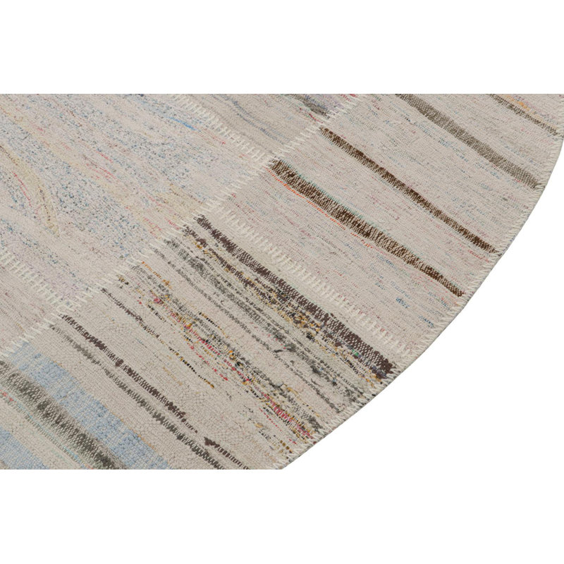Hand Woven Wool Area Rug, Round 8'
