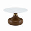 Ensemble de deux tables basses gigognes en forme de gourde, alliant luxe et prix abordable. Plateau en MDF à motif de marbre blanc et piètement imprimé par transfert thermique. Parfait pour le salon et la salle à manger.