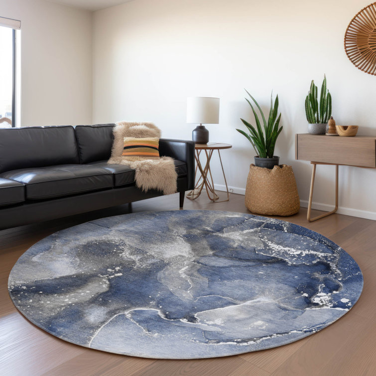 Premium Machine Washable Cerrito AMF518 Navy Rug