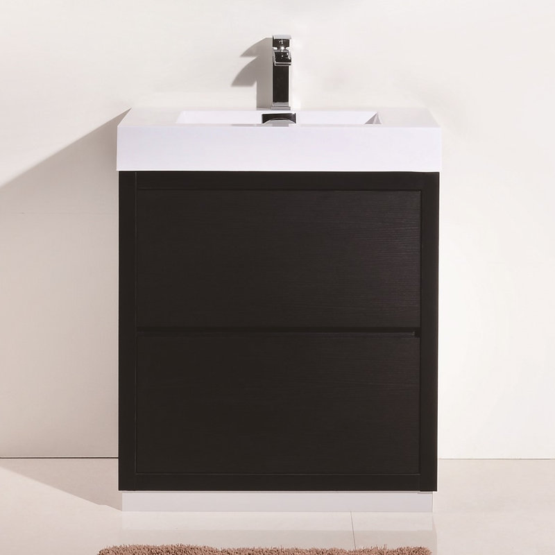 Ensemble de meuble-lavabo simple 30 po Royka, Noir