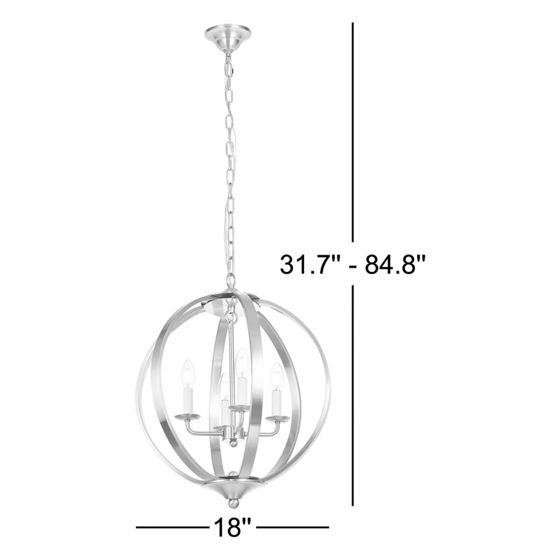 Stouffer 4 - Light Dimmable Globe Chandelier, Weathered Dove