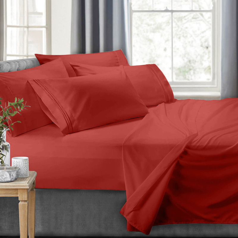 RV/Short Queen Microfiber Sheet Set, Orange