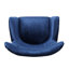 Fauteuil à oreilles bleu marine en velours bleu marine, pour un confort accru