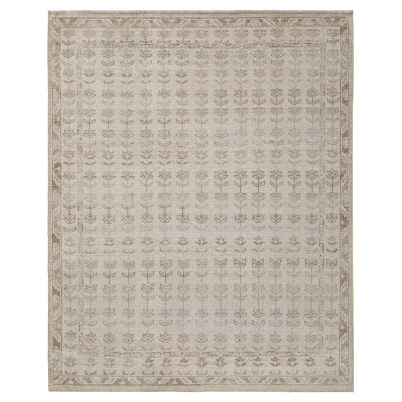 Tapis Neeman en laine noué à la main Maeve, Rectangle de 5 pi x 8 pi
