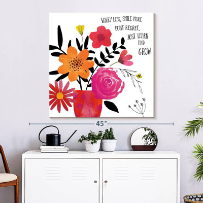 Tergel Floral Worry Less Smile More