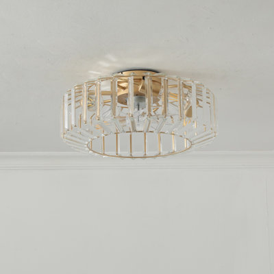 Plafonnier encastré moderne en cristal avec ventilateur