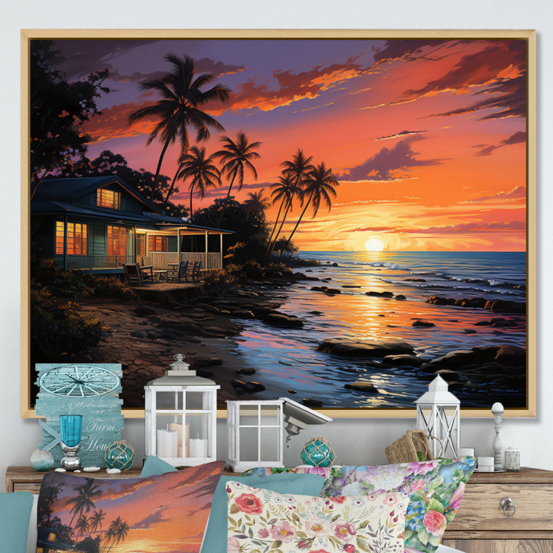 Hotels Lodges Resort Reverie I - Nautical & Beach Canvas Prints, H 34 po x l 44 po x P 1,5 po, Cadre naturel flottant
