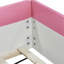 Très grande structure de lit de jour rembourrée avec clôture et escalier (rose et blanc)-994854490-994854491