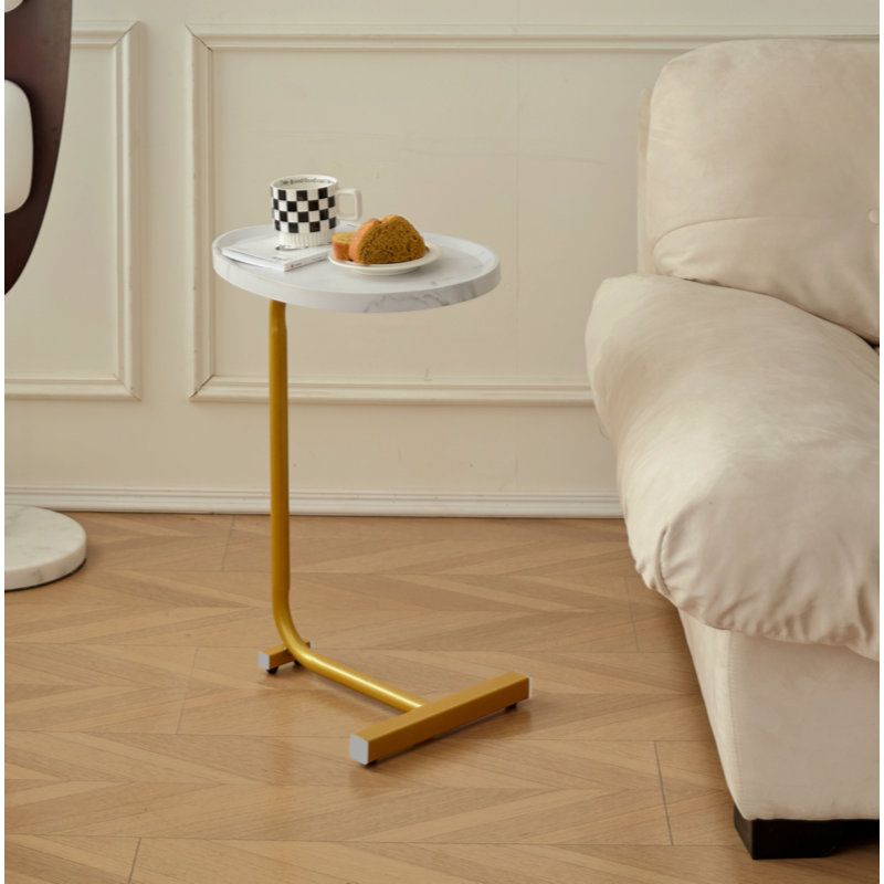 2-Pieces C-Shaped Side Table, C Shaped End Table, Side Table For Couch Bed, Small Side Table For Small Spaces