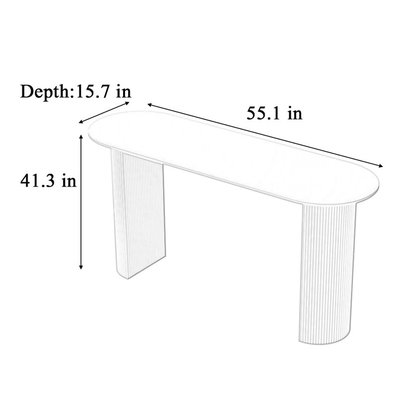 Table de bar simple de qualité supérieure, Blanc, H 41,3 po x L 55,1 po x l 15,7 po, Blanc