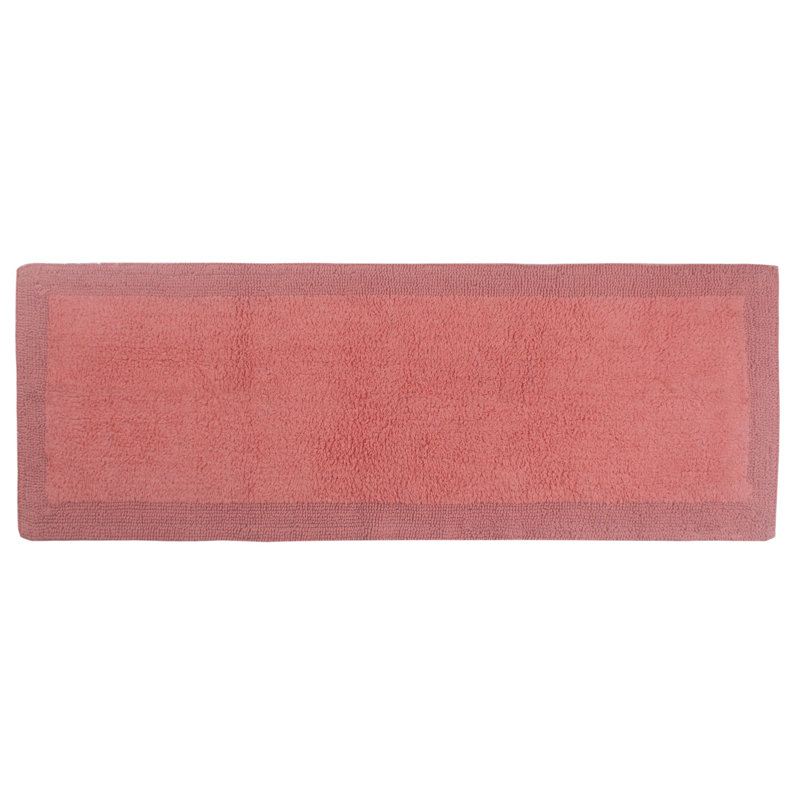 Tapis de bain réversible de couleur unie BRUSS, Corail, L 21 po x L 54 po