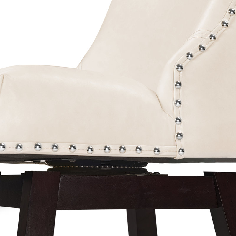 Swivel Upholstered Counter Stool, Ivory