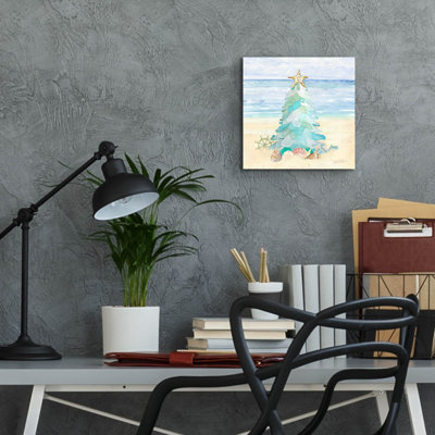 «Coastal Sea Glass Christmas Tree» par Jean Plout, art mural en verre acrylique, 12 po x 12 po