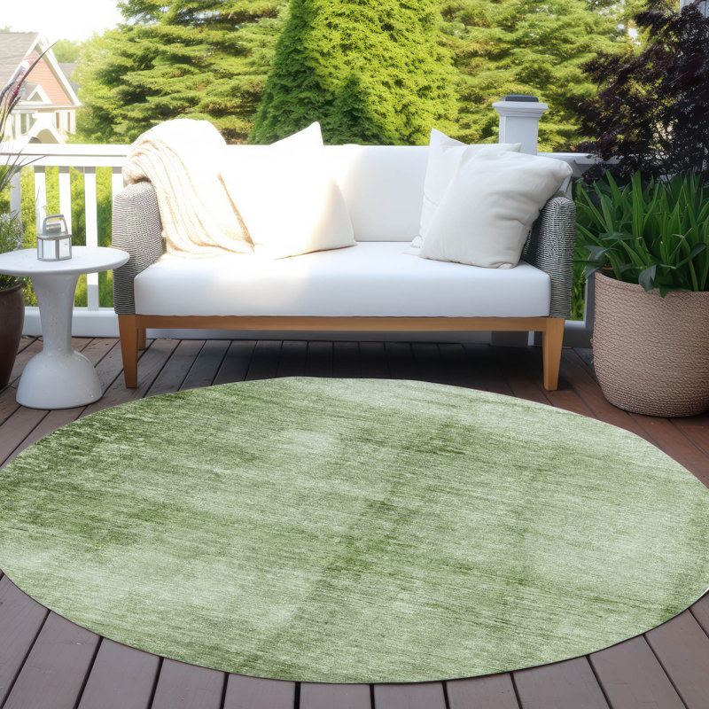 Tapis intérieur / extérieur Xhevrie lavable à la machine, Rond 8 pi