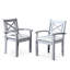 Chaises de salle à manger d'extérieur en bois massif (de 2) - Gris argenté pour 2 personnes avec - et caractéristiques