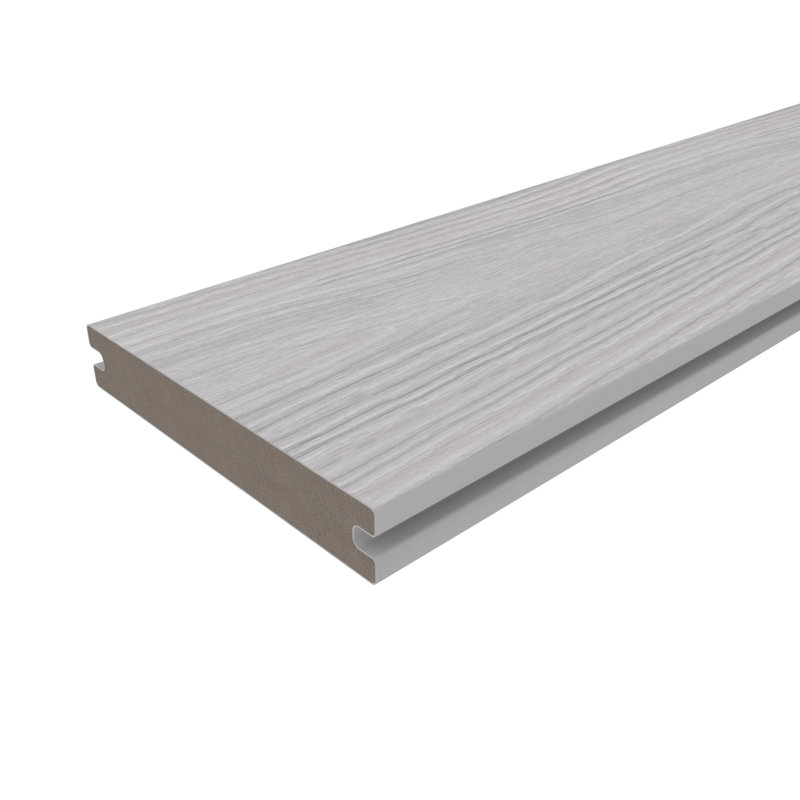 Sample-Magellan Plus 0.88 in. x 5.43 in. x 8 ft. Rustic and Wood Grain Irish Green Grooved Composite Decking Board
