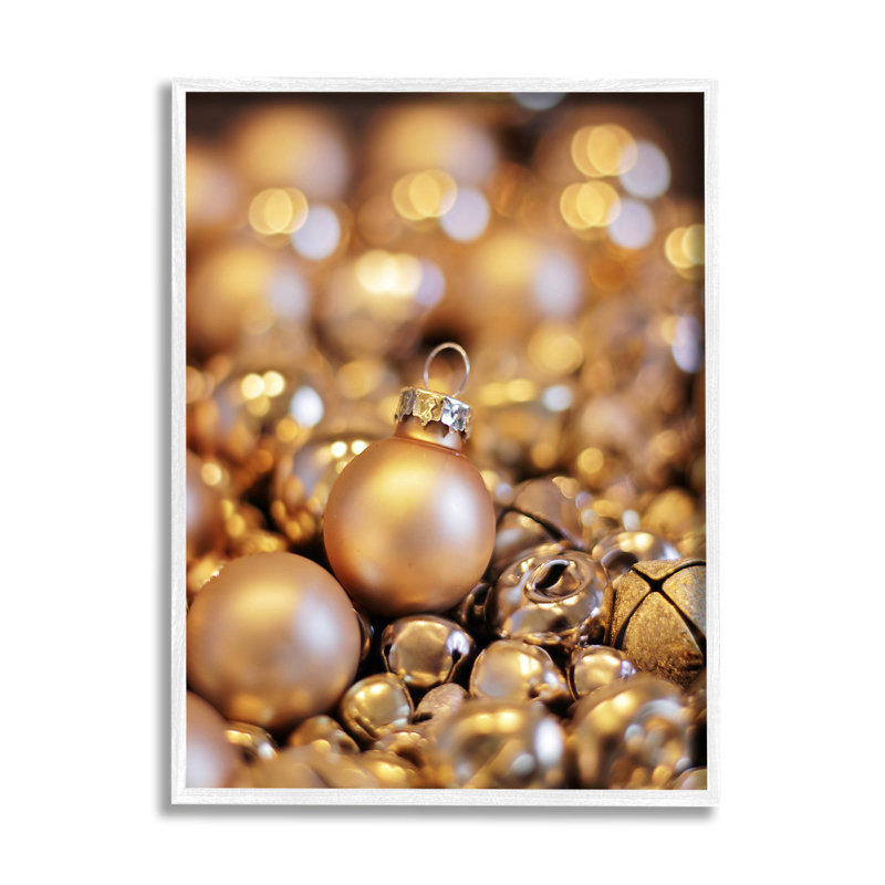 Ornements de Noël brillants Cloches at-259, H 20 po x l 16 po x P 1,5 po, Giclée encadrée blanc bord de mer