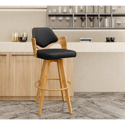 Westman Swivel Upholstered Counter Stool with Solid Wood Frame