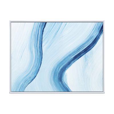 Art à l'encre liquide dans les tons de bleu clair V - peinture sur toile