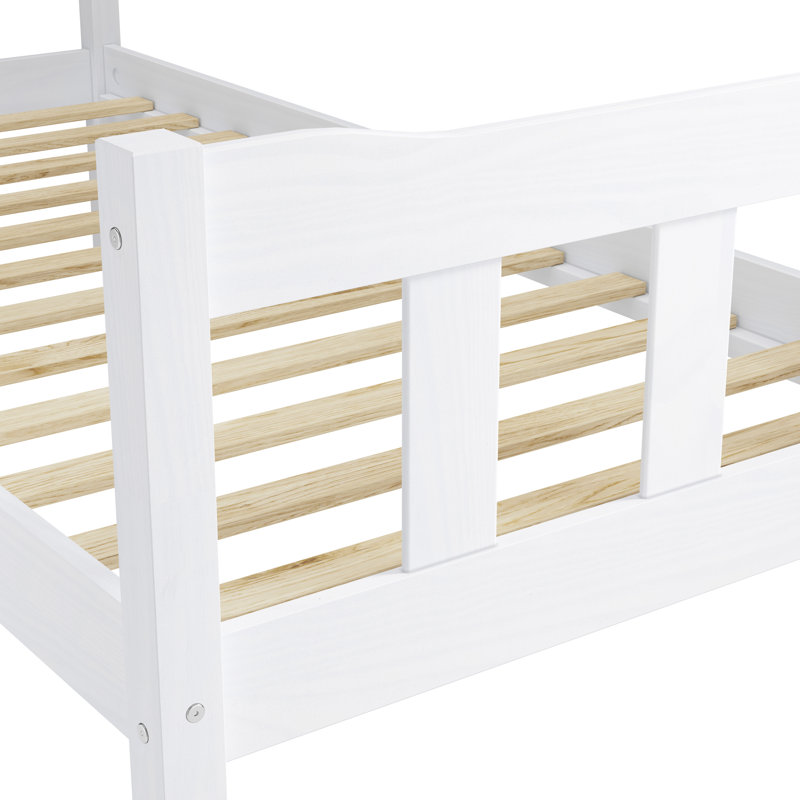 Throop Solid Wood Bed, White, Single (3')
