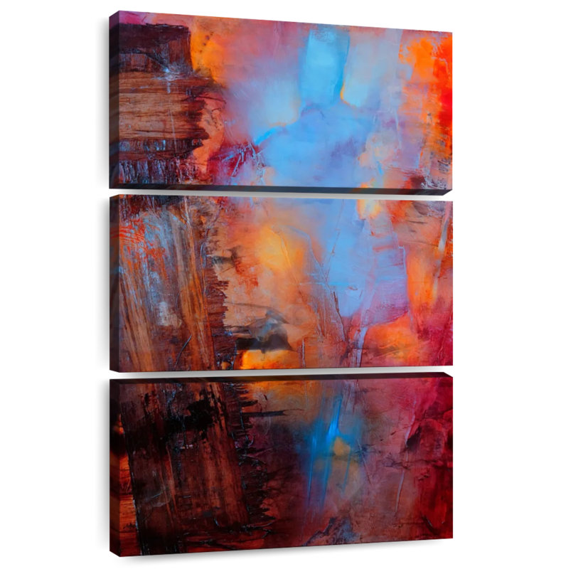 Avery Crossing Farbspiel In Rot Und Blau, 50" H x 32" W