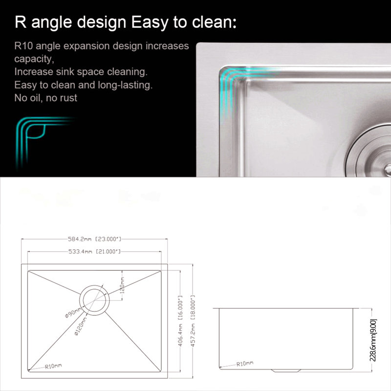 Undermount Sink - Undermount Stainless Steel Kitchen Sink 16 Gauge 9 Inch Deep Single Bowl Kitchen Sink Basin, Includes Drain Assembly (No Additional Accessories)