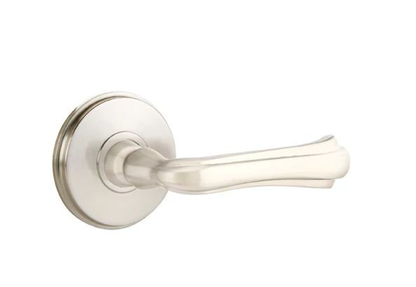 Mortaise intérieure Emtek Passage avec rosette Watford et levier Wembley, Gauche, Nickel satiné
