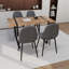 Ensemble de table de salle à manger en bois aggloméré de 55 po en bois foncé et ensemble de chaises de salle à manger moderne de 4 pièces, ensemble de table de salle à manger de cuisine médiévale en bois, base rectangulaire en métal noir, ensemble de table de salle à manger et de chaises en suède