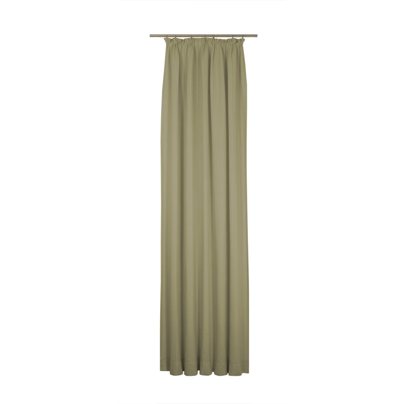Pearce Synthetic Room Pencil Pleat Curtain, single Panel, opaque, Taupe, 132cm Width x 220cm Drop