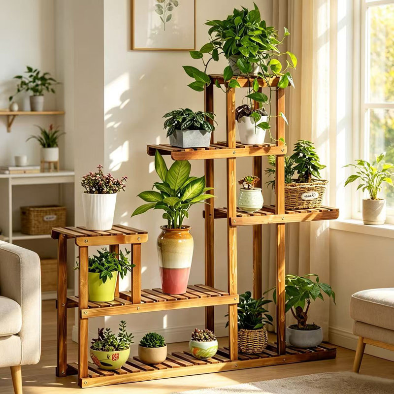 Solid Wood Plant Stand 8 Tier