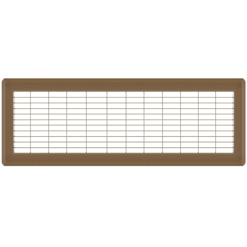 Gril de plancher brun de gros calibre, H 0,9 po x l 6 po x L 24 po