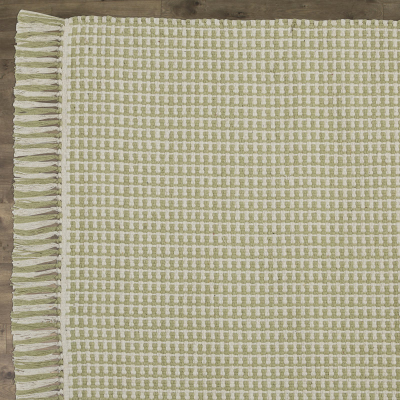 Cayman Hand Woven Cotton Geometric Rug, Square 4'