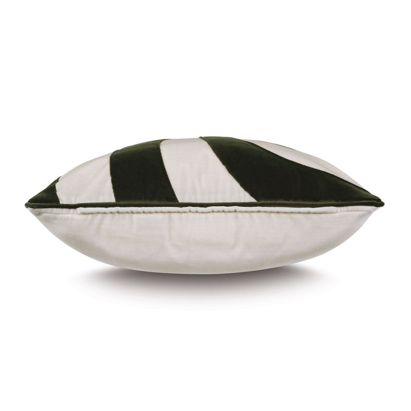 Housse et insert de coussin décoratif Tenenbaum Swirl, Vert / blanc