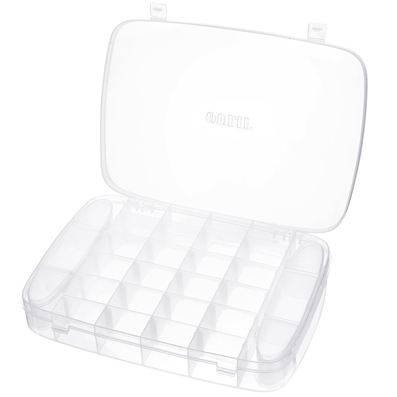 30-Grid Clear Plastic Adjustable Jewellery Organizer Box Storage Container Case