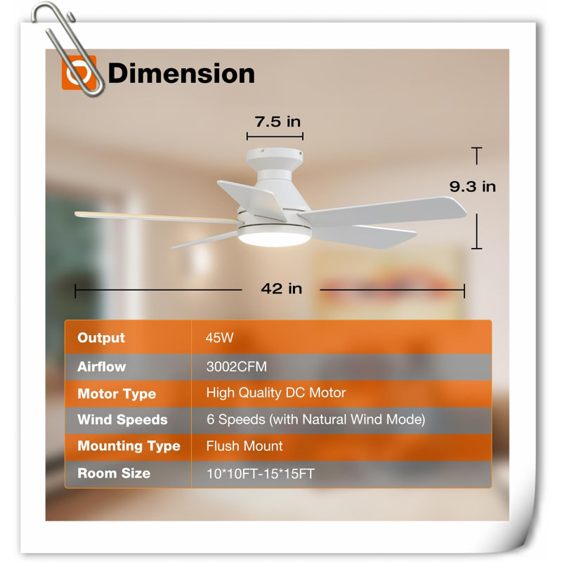 Myhrren Ceiling Fan with LED Lights, White