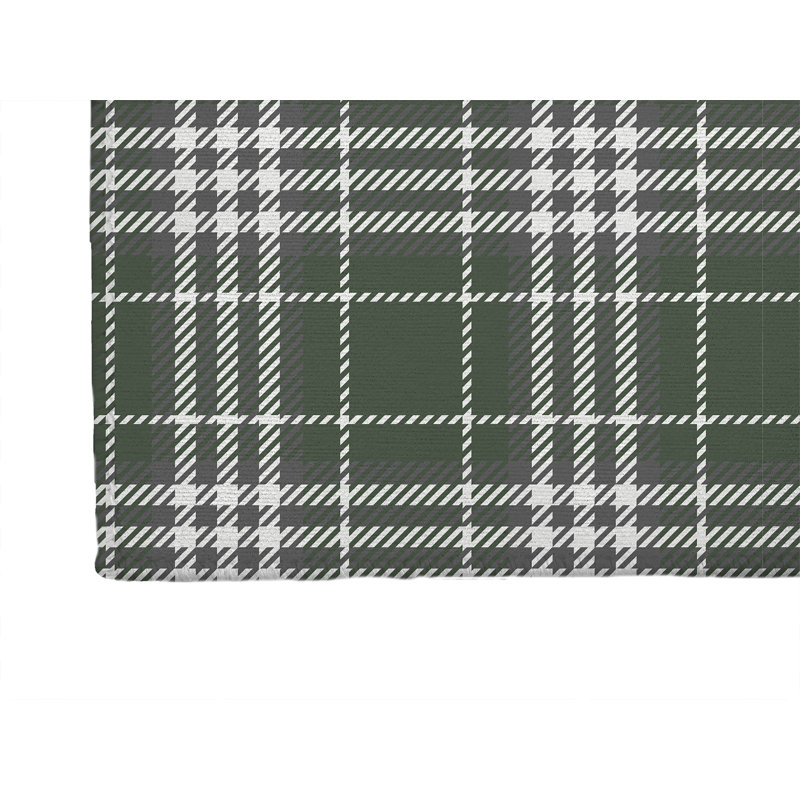 Christopher's Plaid Kids Play Mat, Rectangle 3' x 5', Chimichurri/Green