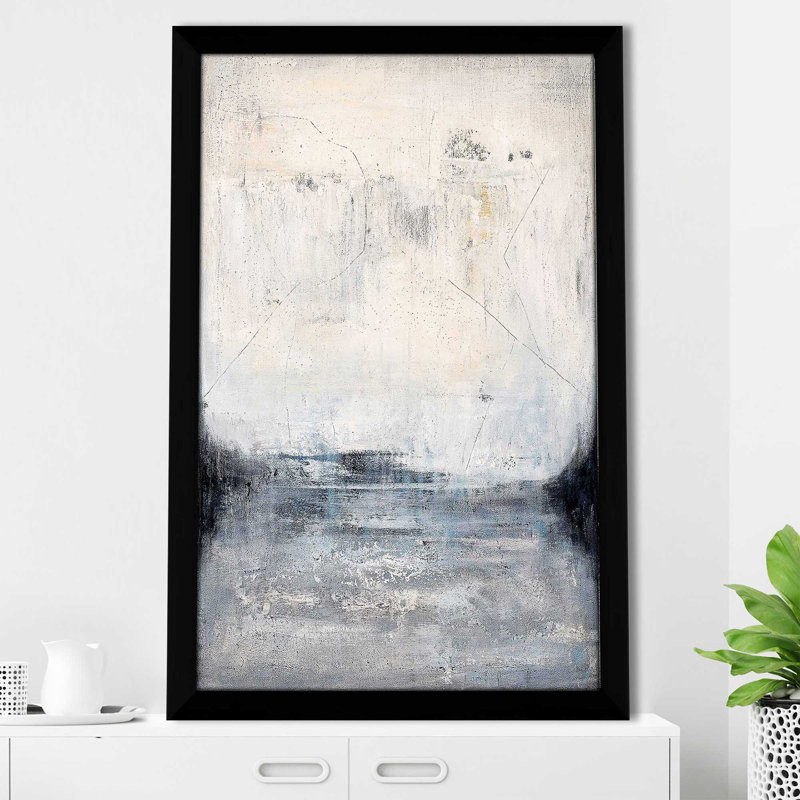 À travers la brume par - Peinture, Cadre noir, H 49,5 po x l 33,5 po x P 1 po