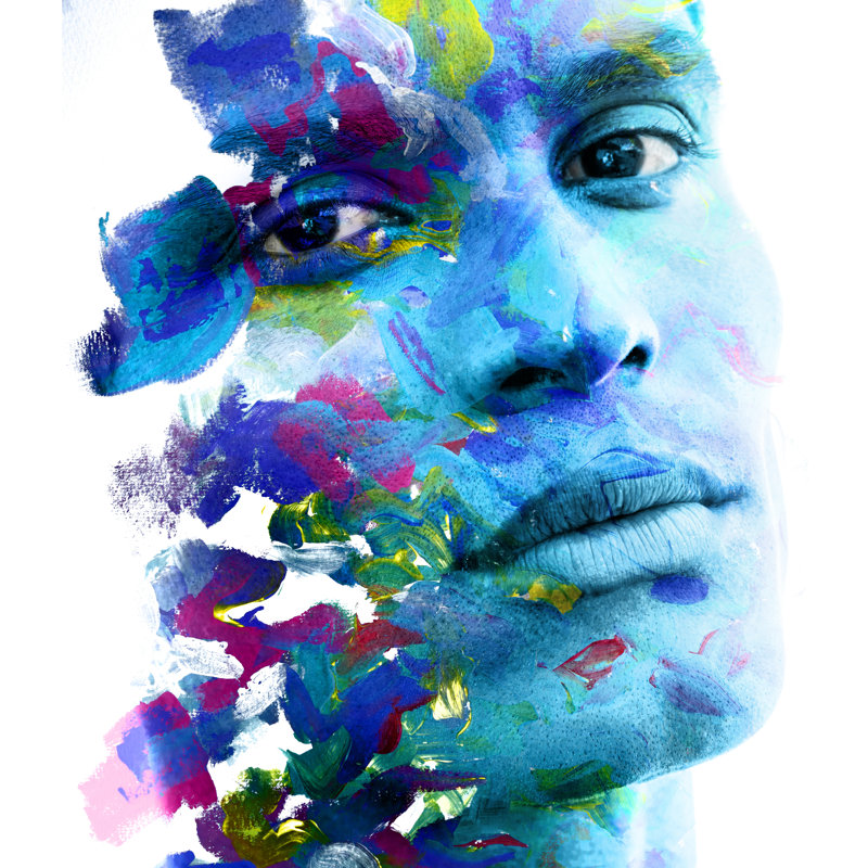 Double Exposure - Wrapped Canvas Painting, 51cm H x 51cm W x 3.8cm D