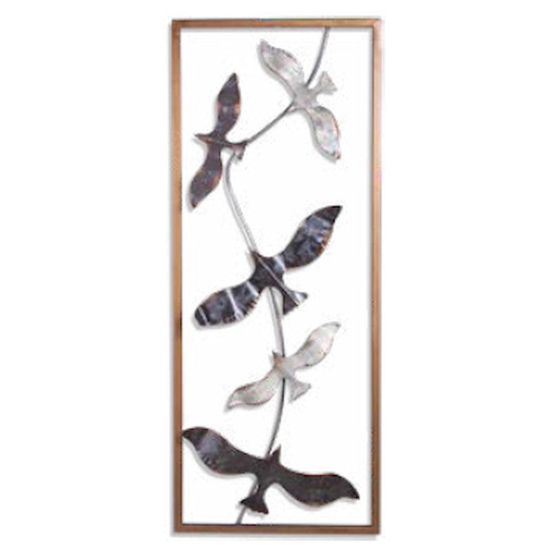 Décoration murale en métal oiseaux