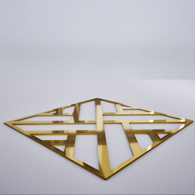 Petits panneaux muraux décoratifs en acrylique Killeen, petit, l 11 3/8 po x H 11 3/8 po x T 1/8 po, miroir doré, Miroir doré