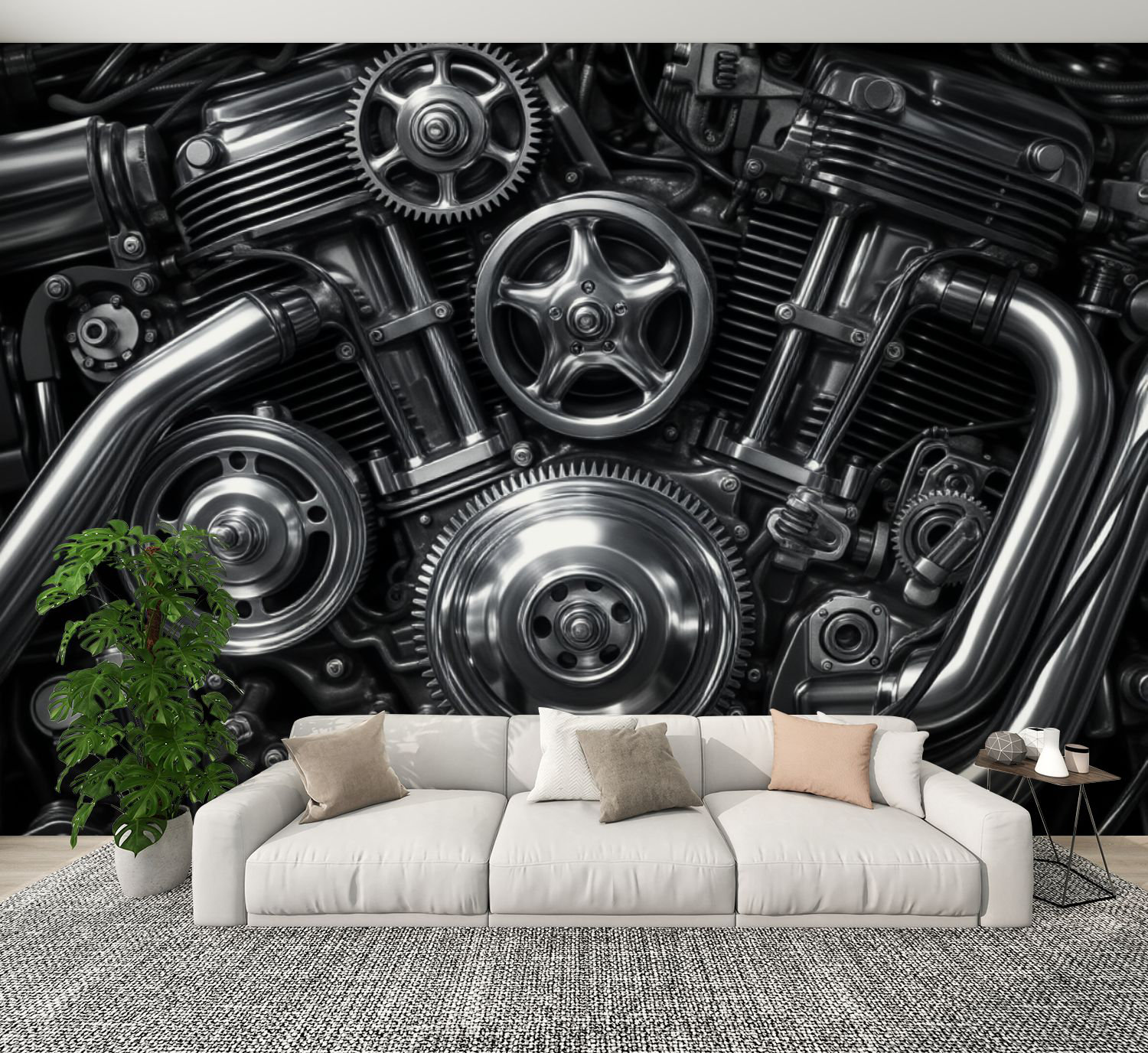 Red Barrel Studio Peel and Stick Wallpaper Intricate Mechanical Engine ...