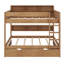 Space-Saving Bunk Bed Frame Featuring Integrated Pull-Out Trundle-871359243