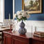 Vase en céramique 11,4 "peint à la main bleu et blanc, décor bord de mer chinois pour salon, entrée et table de salle à manger