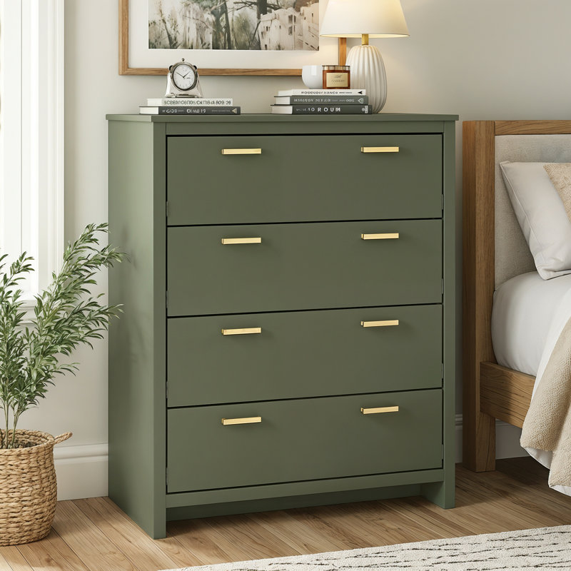 4 - Drawer Chest of Drawers, Kale Green
